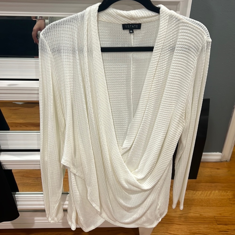 Waffle knit blouse